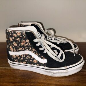 Vans Black and Floral High-Tops